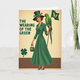Carte Rétro Femme en Vert