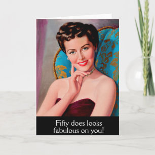 Carte Retro Femme Fabulous 50th Birthday Card