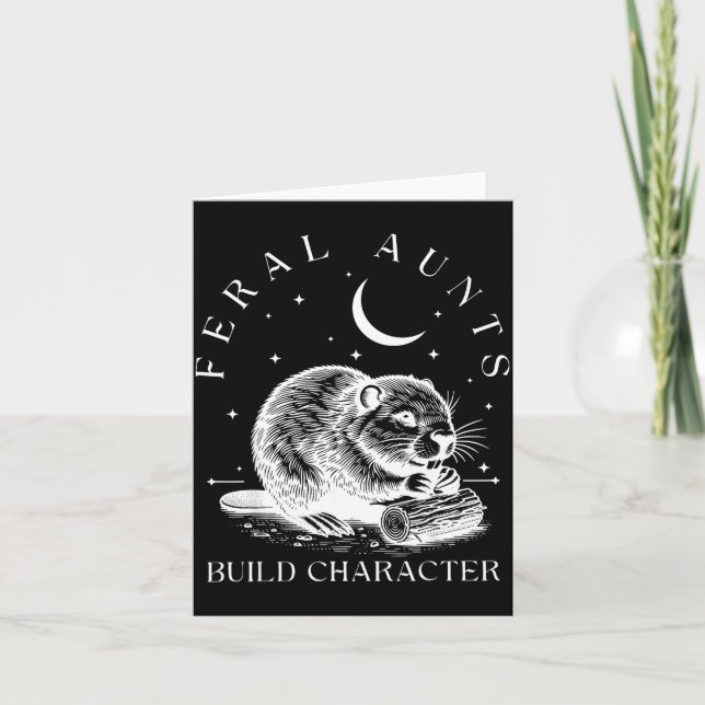 Carte Retro Feral Aunts Build Character Funny New Aunt C (Devant)