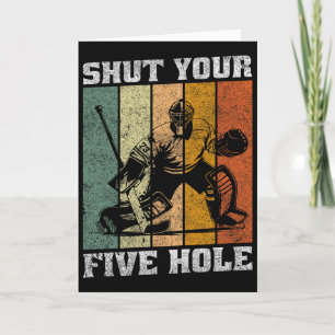 Carte Retro Ferme ton cinq trous drôle vintage hockey Go
