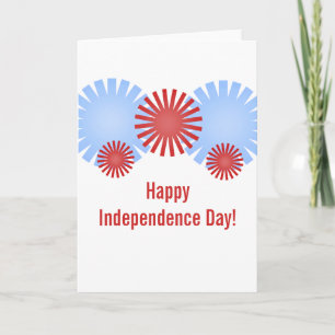 Carte Retro Fireworks Juillet 4 Grey Card