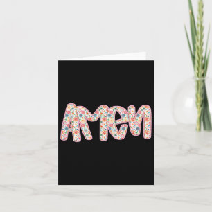 Carte Retro Floral Amen Bonne Bible de Pâques Chrétienne