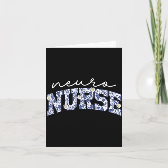 Carte Retro Floral Neuro Nurse Neurology Neurologist Rn  (Devant)