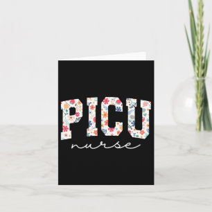 Carte Retro Floral Picu Infirmière Fleur Pédiatrique Icu