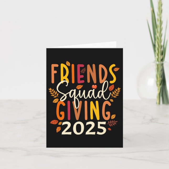 Carte Retro Friendsgiving Squad 2025 Thanksgiving Group (Devant)