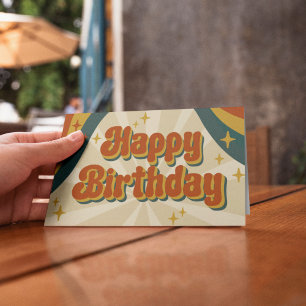 Carte Retro Fun Style original Joyeux anniversaire