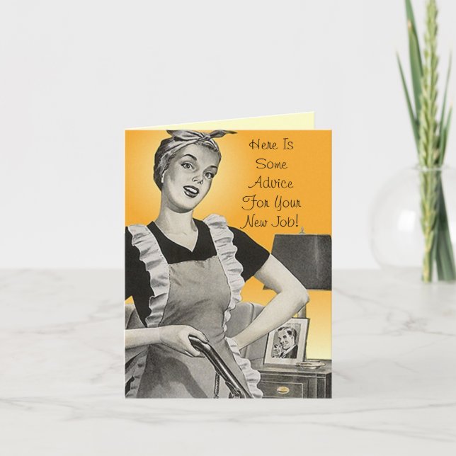 Carte Retro Funny Advice Congratulations New Job Card (Devant)