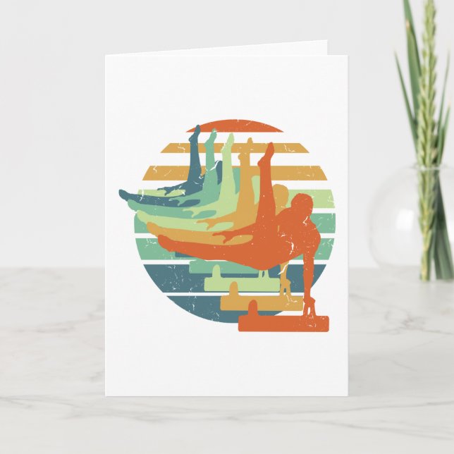 Carte Rétro Funny Gymnastique Hommes Amoureux des sports (Devant)