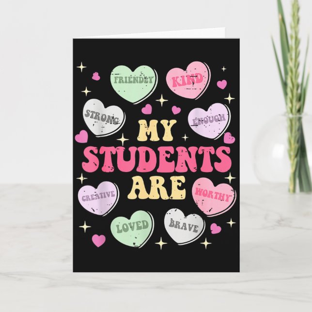 Carte Retro Funny My Students Are Valentine Teacher Hear (Devant)