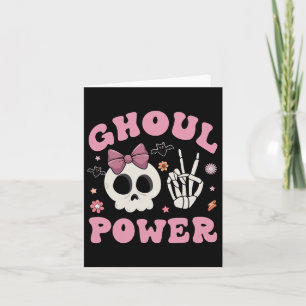 Carte Retro Ghoul Power Halloween Girl Power Crâne Toddl