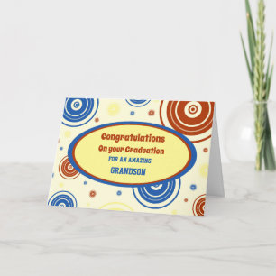Carte Retro Grandson Félicitations à la Graduation