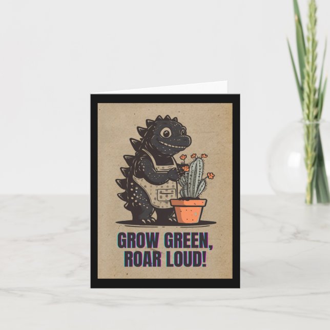 Carte Retro Greenzilla - Sticker de jardinage Godzilla m (Devant)