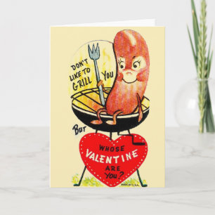 Carte Retro Grill Hot Dog Valentine's Day