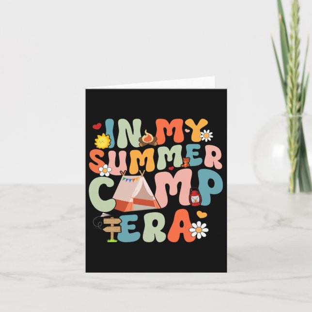 Carte Rétro Groovy À l'ère de mon camp d'été Camp d'été  (Devant)