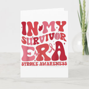 Carte Rétro Groovy Dans Mon Ère De Survivant Ruban Rouge