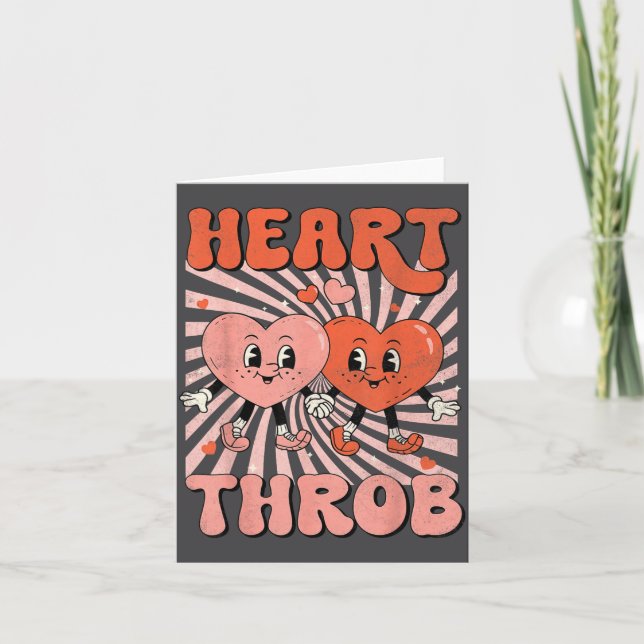 Carte Retro Groovy Heart Throb Valentines Day Toddlers B (Devant)