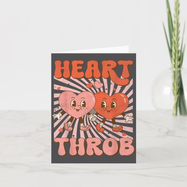 Carte Retro Groovy Heart Throb Valentines Day Toddlers B (Devant)