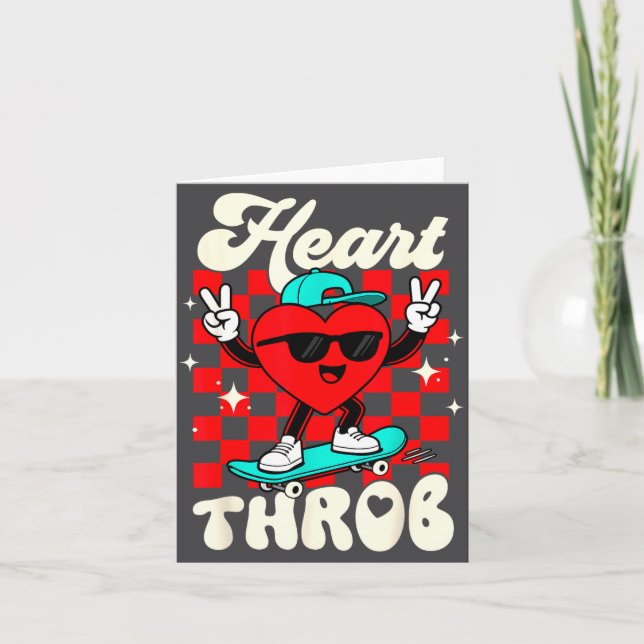 Carte Retro Groovy Heart Throb Valentines Day Toddlers B (Devant)
