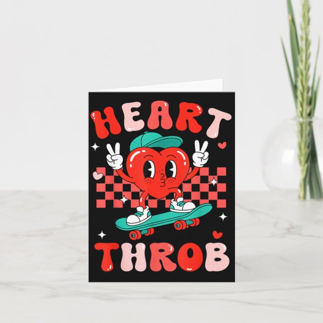 Carte Retro Groovy Heart Throb Valentines Day Toddlers B (Devant)