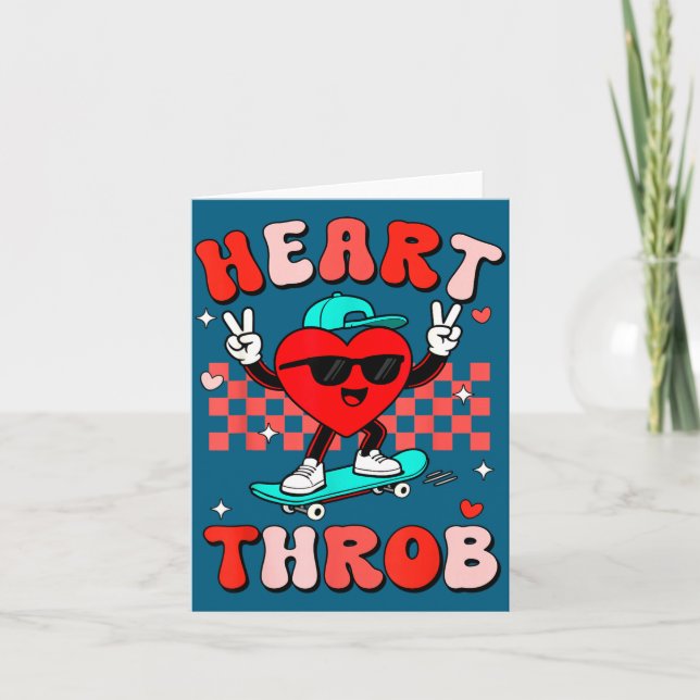 Carte Retro Groovy Heart Throb Valentines Day Toddlers B (Devant)