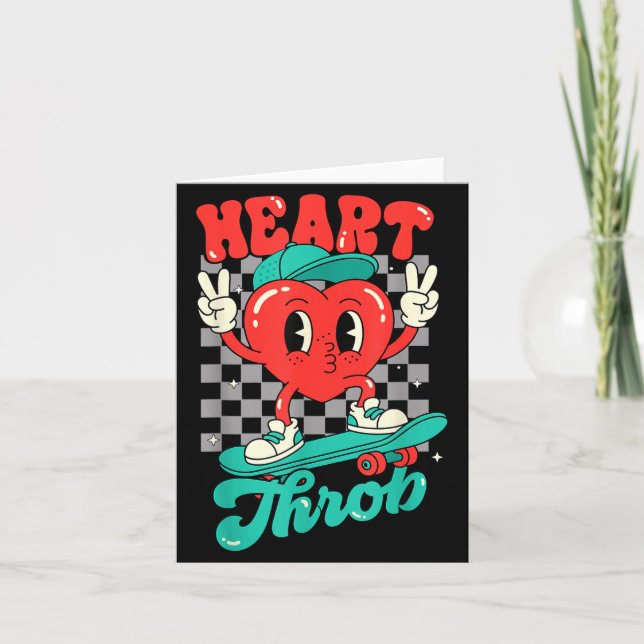Carte Retro Groovy Heart Throb Valentines Day Toddlers B (Devant)