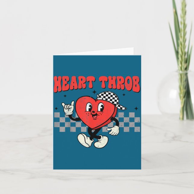Carte Retro Groovy Heart Throb Valentines Day Toddlers B (Devant)