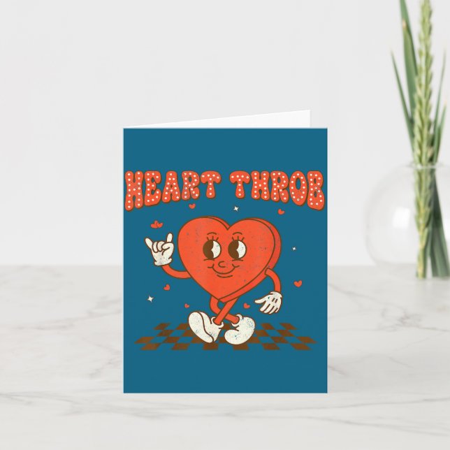 Carte Retro Groovy Heart Throb Valentines Day Toddlers B (Devant)