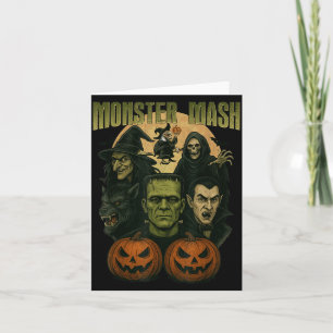 Carte Rétro Halloween Drôle Monstre Classique Épouvantab