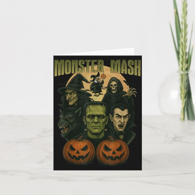 Carte Rétro Halloween Drôle Monstre Classique Épouvantab (Devant)
