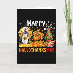 Carte Retro Halloween Thanksgiving Christmas Joyeux Noël