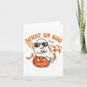 Carte Rétro Halloween What Up Boot Vintage Ghost Fall Se
