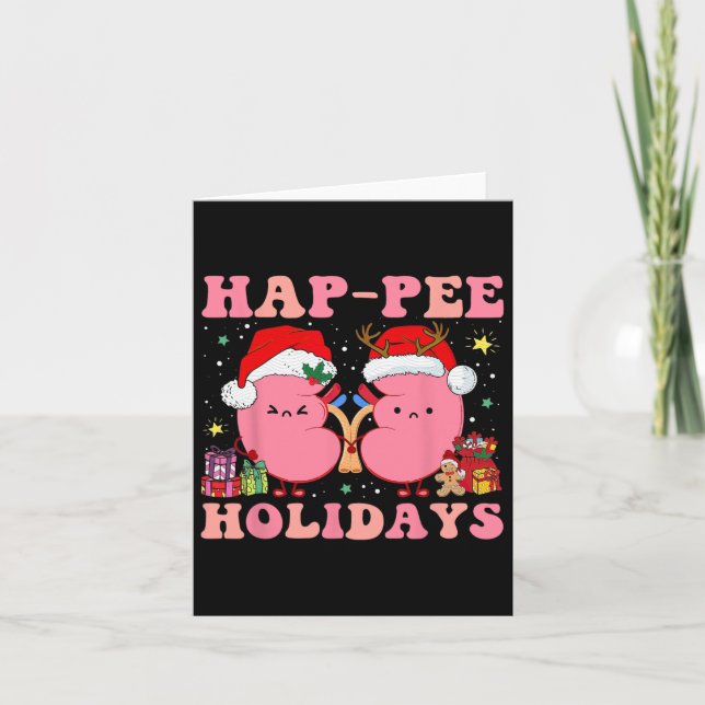 Carte Retro Hap Pee Vacances Noël Dialyse Infirmière Ki (Devant)