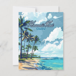 Carte rétro Hawaii Kai Honolulu Oahu Hawaii