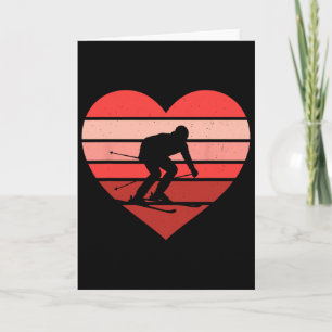 Carte Retro Heart Ski Vintage Valentine Femmes Me