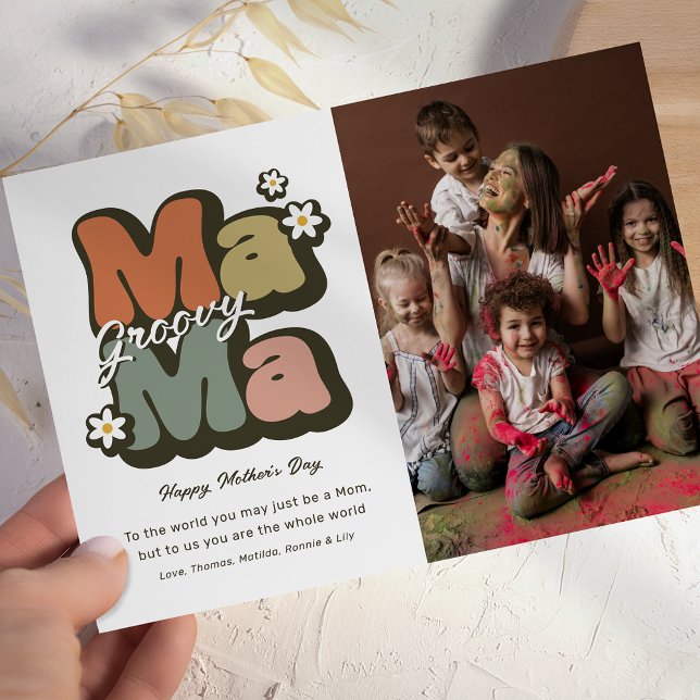 Carte Retro Hippie Mama Fête des mères (Créateur téléchargé)