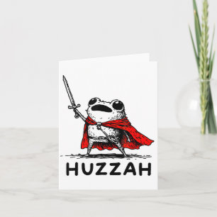 Carte Rétro Huzzah Chevalier Grenouille Citation Drôle d