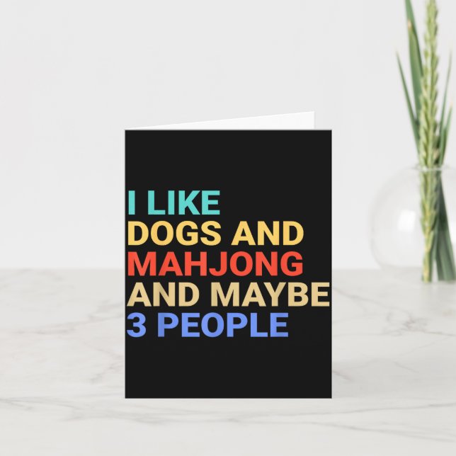 Carte Retro I Like Dogs And Mahjong Lover Funny  (Devant)