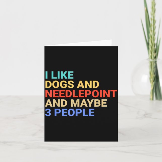 Carte Retro I Like Dogs And Needleint Lover Funny  (Devant)