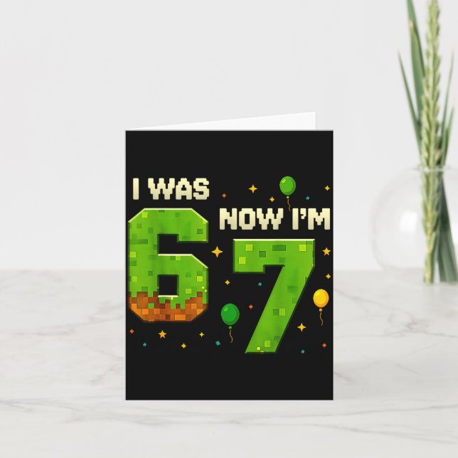 Carte Rétro J'avais 6 ans Maintenant j'ai 7 ans Cadeau d (Devant)