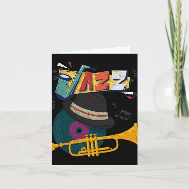 Carte Retro Jazz Trumpets Funny Player Music Festival Ne (Devant)