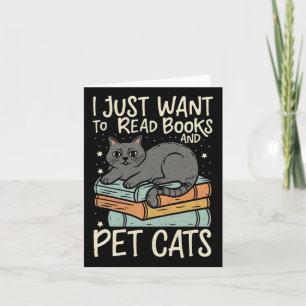 Carte Retro Je Veux Juste Lire Livres Et Pet Chats Chat