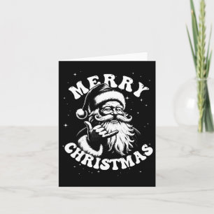 Carte Retro Joyeux Noël Père Noël Shaka Surf hawaïen Sk