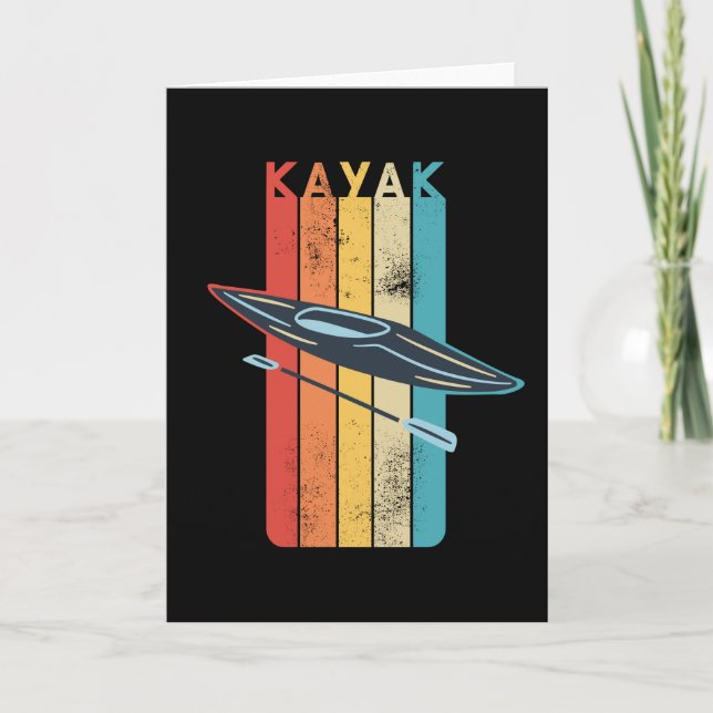 Carte Retro Kayaking Kayak Cadeau pour Kayaker (Devant)