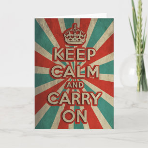 Carte Rétro Keep Calm and Carry