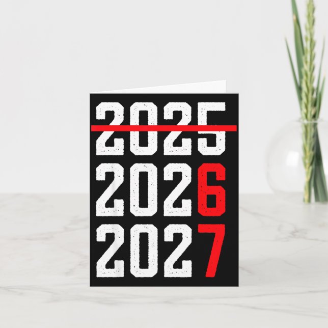 Carte Retro Kids Funny Happy New Year 2026 2027 67 Meme  (Devant)