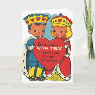 Carte Retro King et Queen Royal Valentine's Day Ca