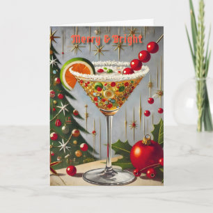 Carte Retro les années 50 Merry Bright Christmas Candy C