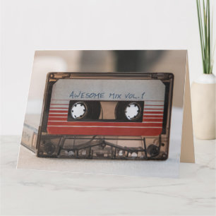 Carte RETRO les années 70 CASSETTE TAPE D'ANNIVERSAIRE C