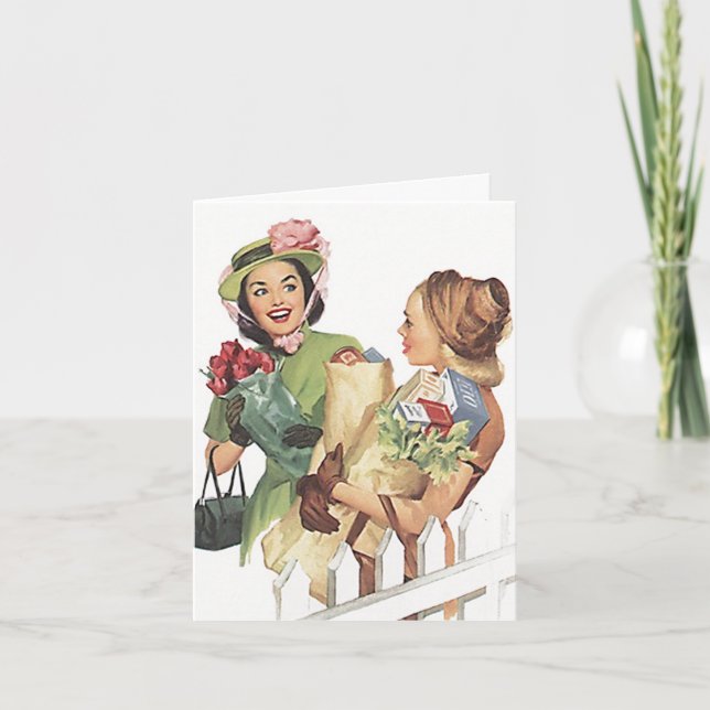 Carte Retro Let's Get Together Go Shopping Note Card (Devant)