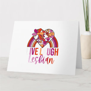 Carte Retro Live Lauder Lesbian Rainbow Floral Heart Pri